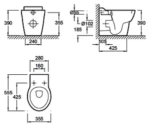 Унитаз приставной Jacob Delafon Ove белый E1584-00, 2