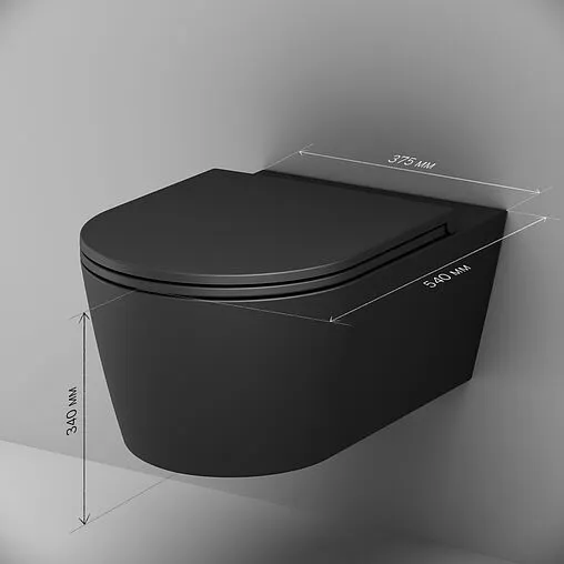 Унитаз подвесной безободковый Am.Pm Func FlashClean черный матовый C8F1701MBSC