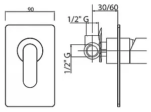 Смеситель для душа скрытого монтажа Cezares Heaven хром HEAVEN-DIM-01-Cr, 2