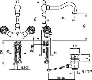 Смеситель для раковины Cezares Atlantis хром ATLANTIS-LS2-01-Sw, 2