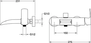 Смеситель для ванны Timo Lumi хром 4214/00Y Смеситель для ванны Timo Lumi хром 4214/00Y, 2