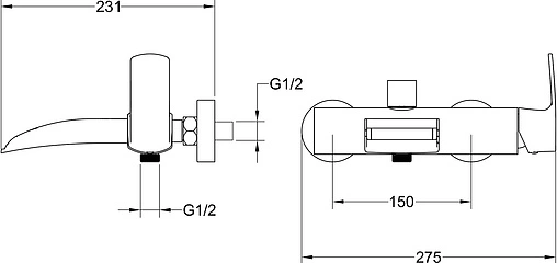 Смеситель для ванны Timo Lumi хром 4214/00Y