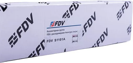 Группа коллекторная с расходомерами 4 отвода 1&quot;в/в x ¾&quot;ек FDV S1101A-¼