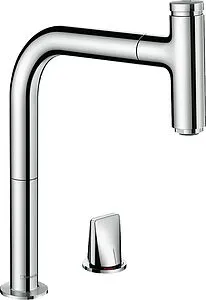 Смеситель для кухни с выдвижным изливом Hansgrohe Metris Select M71 200 1jet sBox хром 73804000, 1