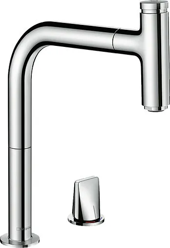 Смеситель для кухни с выдвижным изливом Hansgrohe Metris Select M71 200 1jet sBox хром 73804000
