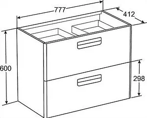 Тумба-умывальник подвесная Roca GAP 80 белый матовый ZRU9302732+327470000 Тумба-умывальник подвесная Roca GAP 80 белый матовый ZRU9302732+327470000, 2