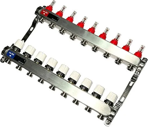 Группа коллекторная с расходомерами 9 отводов 1&quot;в/в x ¾&quot;ек Uni-fitt TECHNO 450W4309