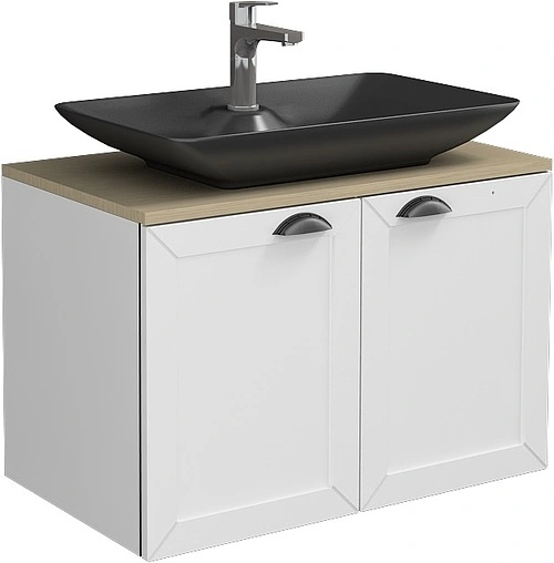 Тумба-умывальник подвесная ISVEA Urban 80 дуб/белый 27TAS065081I+10SY50065SV-2C