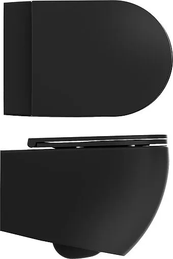 Унитаз подвесной безободковый ISVEA Infinity Vortex черный матовый 10NF02003-2N