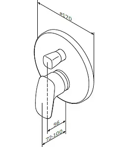 Смеситель для ванны скрытого монтажа Am.Pm Spirit 2.1 хром F71A85000 Смеситель для ванны скрытого монтажа Am.Pm Spirit 2.1 хром F71A85000, 2