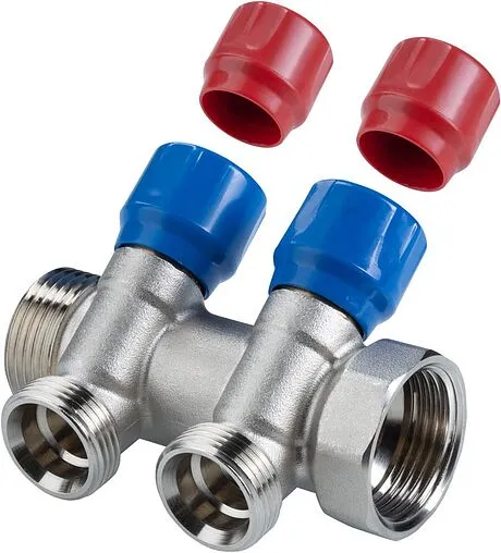 Коллектор регулирующий проходной 2 отвода 1&quot;в/н x ¾&quot;ек Valtec VTc.560.NE.060502