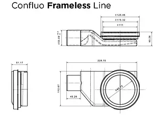 Лоток душевой Set 450мм h=62мм 0.8л/сек Pestan Confluo Frameless White Glass Line 450 13701211 Лоток душевой Set 450мм h=62мм 0.8л/сек Pestan Confluo Frameless White Glass Line 450 13701211, 3