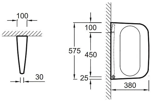 Перегородка для писсуара Jacob Delafon белый E1599-00