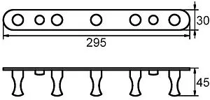 Планка с 4-мя крючками Milardo Hooks хром 003SM50M41 Планка с 4-мя крючками Milardo Hooks хром 003SM50M41, 2