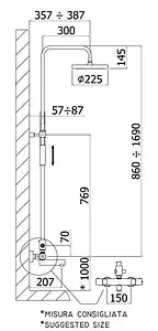 Душевая система с термостатом для ванны Paffoni Birillo хром ZCOL721LIQCR Душевая система с термостатом для ванны Paffoni Birillo хром ZCOL721LIQCR, 2