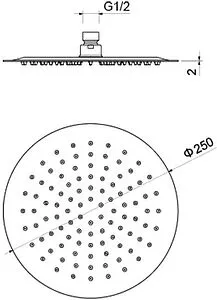 Лейка верхнего душа Aquatek чёрный матовый AQ2073MB, 2