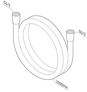 Шланг для душа Am.Pm 150см хром F0415100, 2