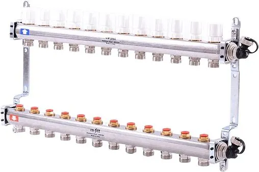 Группа коллекторная распределительная 12 отводов 1&quot;в/в x ¾&quot;ек Uni-fitt 451I4312
