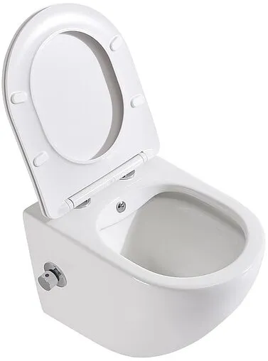 Унитаз подвесной безободковый с функцией биде и встроенным смесителем BelBagno Uno белый BB3105CHR-BS/SC