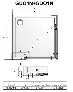 Душевое ограждение 1100x1100мм прозрачное стекло Roltechnik Elegant Neo Line GDO1N+GDO1N/1100*1100 188-1100000-00-02+188-1100000-00-02 Душевое ограждение 1100x1100мм прозрачное стекло Roltechnik Elegant Neo Line GDO1N+GDO1N/1100*1100 188-1100000-00-02+188-1100000-00-02, 2