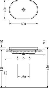 Раковина Serel Saphire 60 белый SP34, 2