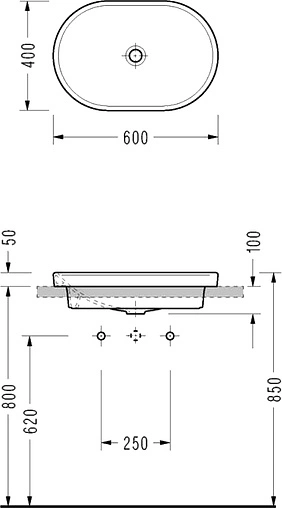 Раковина Serel Saphire 60 белый SP34