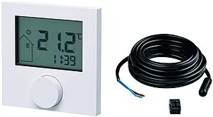 Беспроводной комнатный терморегулятор с выносным датчиком TECEfloor RTF-D белый 77420033 Беспроводной комнатный терморегулятор с выносным датчиком TECEfloor RTF-D белый 77420033, 1