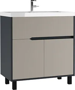 Тумба-умывальник напольная Домино Karat 80 серый тауп DK3213T+4627173210188, 1