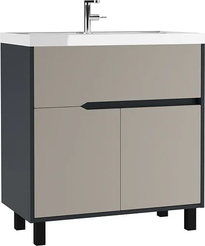 Тумба-умывальник напольная Домино Karat 80 серый тауп DK3213T+4627173210188