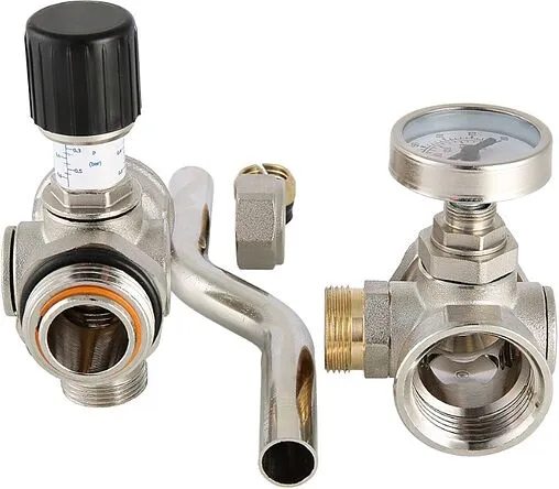 Байпас проходной с перепускным клапаном и термометром (0-80°С) 1&quot;в x 1&quot;н Valtec VT.0667T.0.0