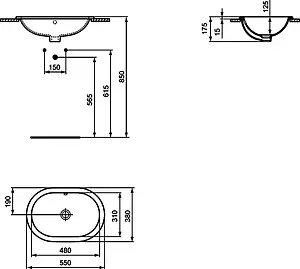 Раковина Ideal Standard Connect 55 белый E504701 Раковина Ideal Standard Connect 55 белый E504701, 2