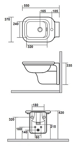 Биде подвесное Kerasan Waldorf белый 4125K1bi/cr*1