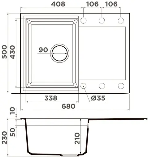Мойка кухонная Omoikiri Sakaime 68-WH белый 4993126