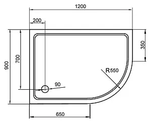 Поддон для душа Cezares SMC RH 120x90 см TRAY-M-RH-120/90-550-35-W-L Поддон для душа Cezares SMC RH 120x90 см TRAY-M-RH-120/90-550-35-W-L, 2