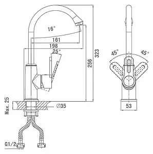 Смеситель для кухни D&K Paulinus Rhein хром DA1352401 Смеситель для кухни D&K Paulinus Rhein хром DA1352401, 2