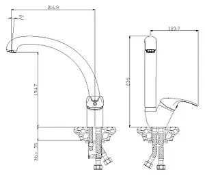 Смеситель для кухни Rossinka хром Y35-23 Смеситель для кухни Rossinka хром Y35-23, 2