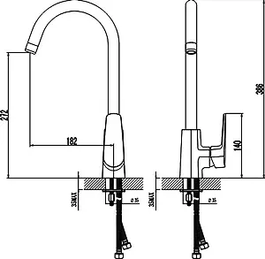 Смеситель для кухни SMARTsant Инлайн хром SM103501AA, 3