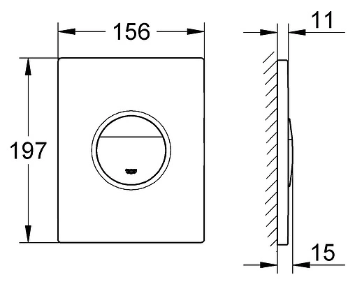 Клавиша смыва для унитаза Grohe Nova Cosmopolitan Print 38847LI0 белый глянцевый