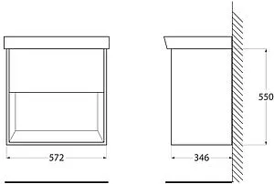 Тумба-умывальник подвесная BelBagno NEON 60 Rovere Scuro NEON-600-1C-SO-RS+19060, 2
