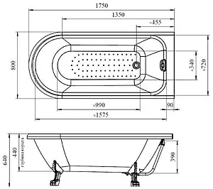 Ванна акриловая отдельностоящая Radomir Венеция 175х80 на ножках "лилия" бронза 1-01-4-0-9-139 Ванна акриловая отдельностоящая Radomir Венеция 175х80 на ножках "лилия" бронза 1-01-4-0-9-139, 2