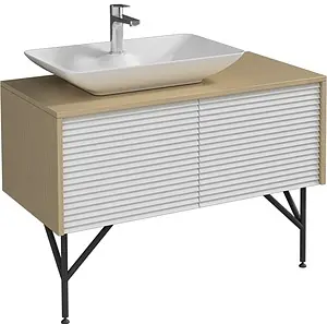 Тумба-умывальник напольная ISVEA Suit 100 белый/дуб 27SUS065100I+10SY50065SV, 1