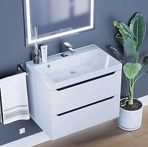 Тумба под умывальник подвесная Uperwood UPD Tanos 70 белый с графитовыми вставками 2930205141, 5