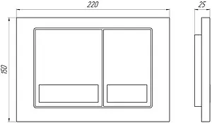 Клавиша смыва для унитаза Ани Пласт WP1210 хром глянцевый Клавиша смыва для унитаза Ани Пласт WP1210 хром глянцевый, 2