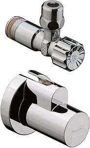 Кран шаровый угловой ½&quot;н x ⅜&quot;н хром Hansgrohe 13954000, 1