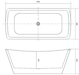 Ванна акриловая отдельностоящая Aquatek Верса 178x80 AQ-4880, 2