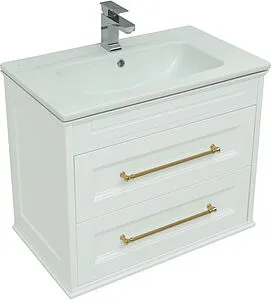 Тумба-умывальник Aquanet Бостон М 80 белый матовый 00243782+, 1