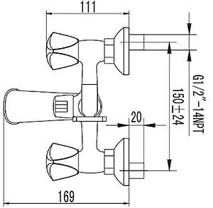 Смеситель для ванны SMARTsant Бэйс хром SM060003AA Смеситель для ванны SMARTsant Бэйс хром SM060003AA, 2