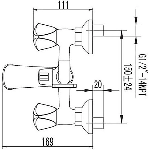 Смеситель для ванны SMARTsant Бэйс хром SM060003AA Смеситель для ванны SMARTsant Бэйс хром SM060003AA