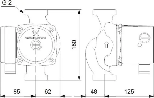 Насос циркуляционный Grundfos UPS 32-80 N 180 95906448