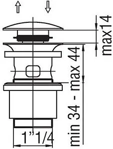 Выпуск автоматический для раковины с переливом Nobili Drain хром AV00110/10CR Выпуск автоматический для раковины с переливом Nobili Drain хром AV00110/10CR, 2
